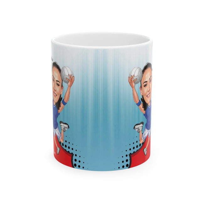 Kadın Voleybolcu Karikatürize Kupa Bardak