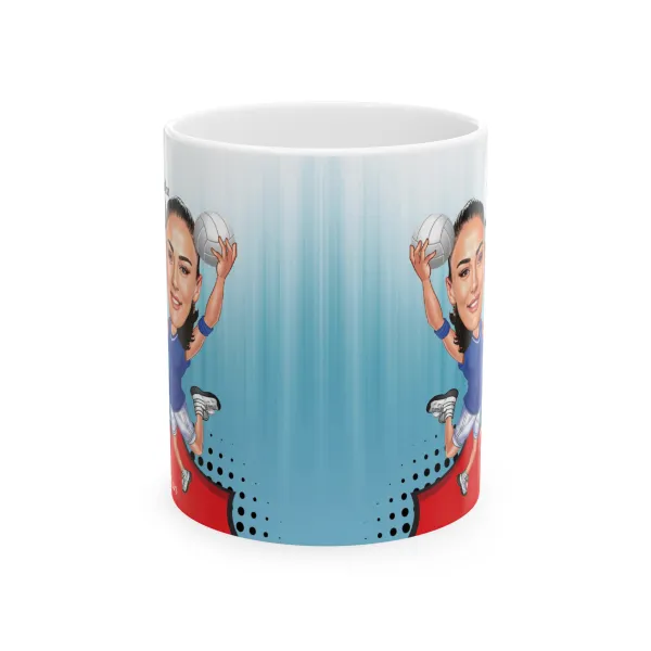 Kadın Voleybolcu Karikatürize Kupa Bardak
