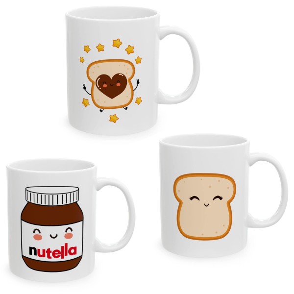 Nutella Temalı 3'lü Kupa Bardak