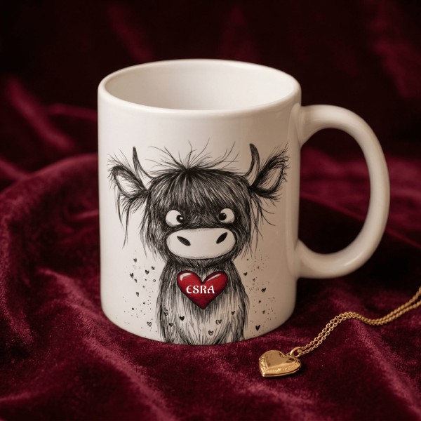 Sevimli Öküz Tasarımlı Kupa Bardak 🐂❤️