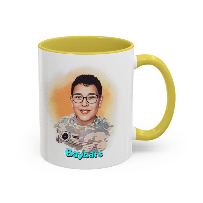 Yağlı Pastel Boya Karikatür Kupa Bardak